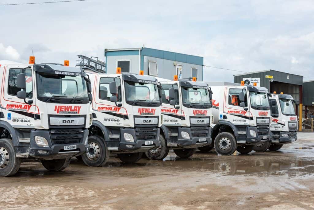 A row of trucks.