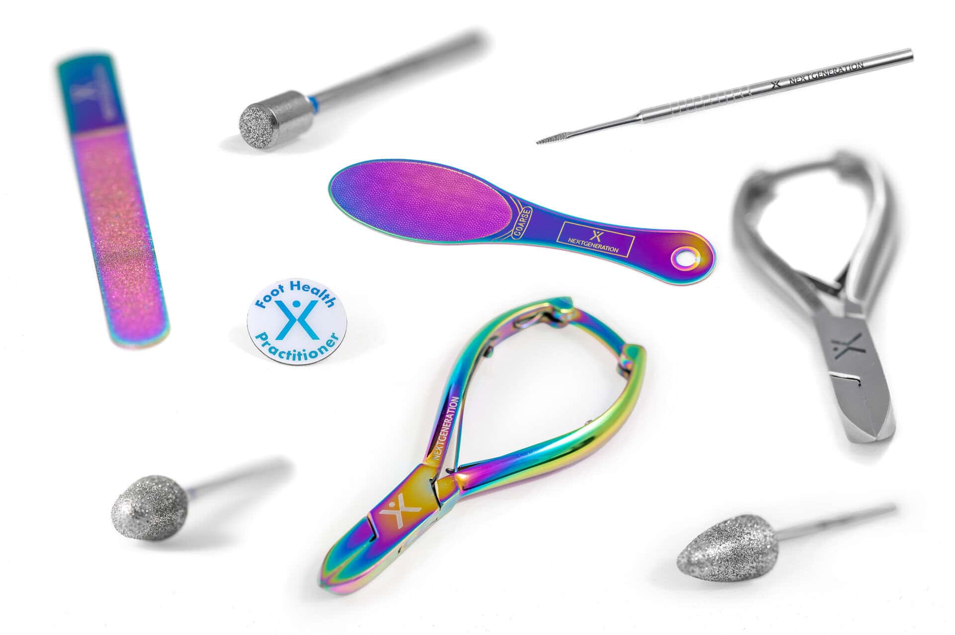 A variety of tools and utensils are shown on a white background.